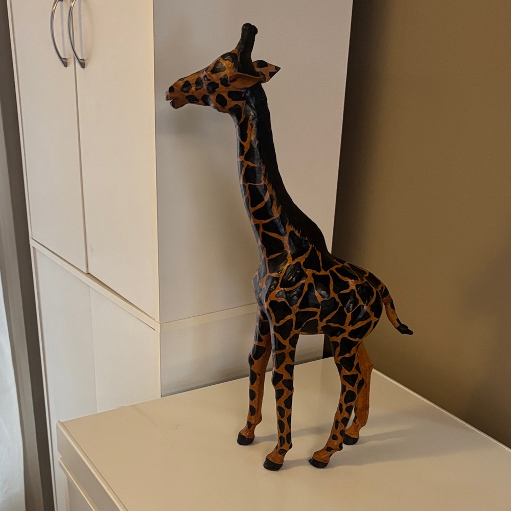 Artistic Giraffe Sculpture - Black and Brown - Picture 3 of 4